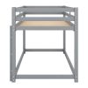 Twin-Over-Twin Floor Bunk Bed with Handy Ladder, Chic Gray Finish