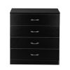 MDF Wood Simple 4-Drawer Dresser Black