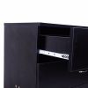 MDF Wood Simple 4-Drawer Dresser Black