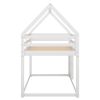 Cozy Twin-Over-Twin Low Bunk House Bed, Includes Ladder, Crisp White Finish