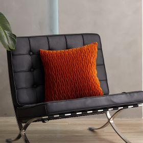 Solid Color Netherlands Velvet Solid Geometry Sofa And Bedside Pillow Cover (Option: Orange Orange-45x 45cm 400g Core)