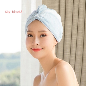 Women's Hair Dryer Cap, Absorbent Dry Hair Towel (Option: 2pcs Sky blue65)