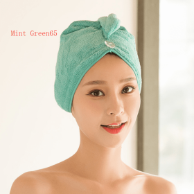 Women's Hair Dryer Cap, Absorbent Dry Hair Towel (Option: Mint Green65)