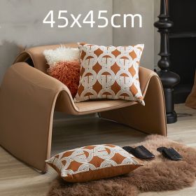 Sofa Cushion Case Bedside Square Pillow Backrest Throw Pillowcase (Option: Ring-45x45cm)