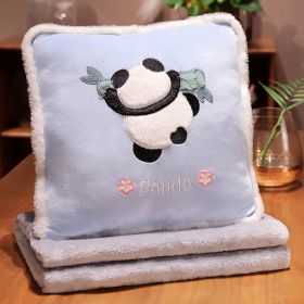 Cartoon Panda Back Three-in-one Four Seasons Universal Cushion Pillow Blanket (Option: Climbing Bamboo Back Shadow-40 √ó 40cm Blanket 100 √ó 170cm)