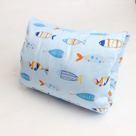 Baby Breastfeeding Arm Pillow Pure Cotton Fleece-lined Thickened (Option: Blue Fish)