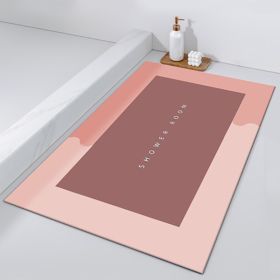 Bathroom Absorbent And Quick-drying Floor Mat (Option: Rectangle Pink-60x90-1PCS)