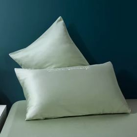 60s Tencel Plain Spare Parts Short Pillowcase (Option: Matcha Green-50cmx70cm-1pair)